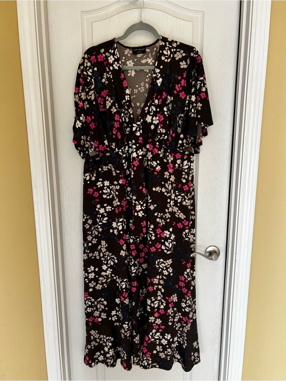 Lane Bryant Brown Floral Midi Dress 22/24